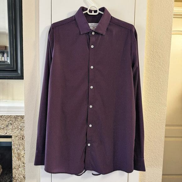 Mizzen + Main Leeward Collection Large Trim Fit Button Down Men’s Shirt Purple - Picture 2 of 7